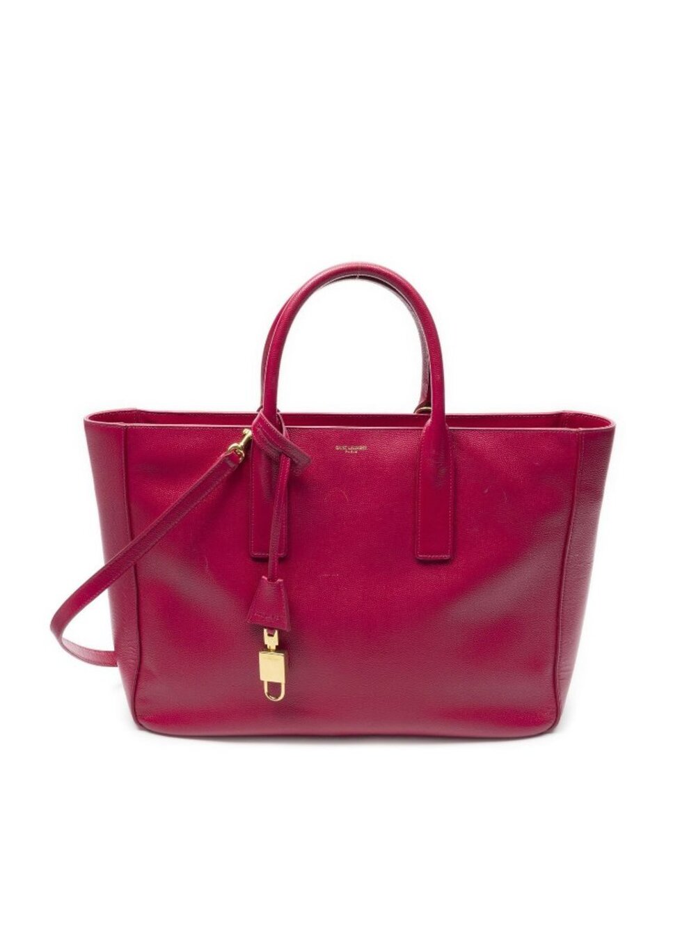Saint Laurent Medium Museum Tote Bag Pink Gray Leather